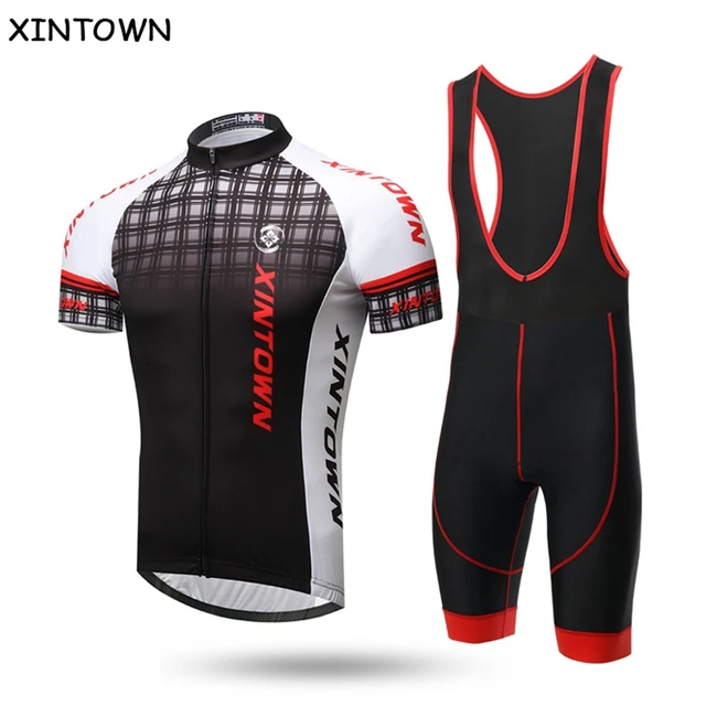US $38.99 XINTOWN Grids Men Ropa Ciclismo Summer Team Cycling Jersey bib shorts set Bike Short Sleeve Sports 