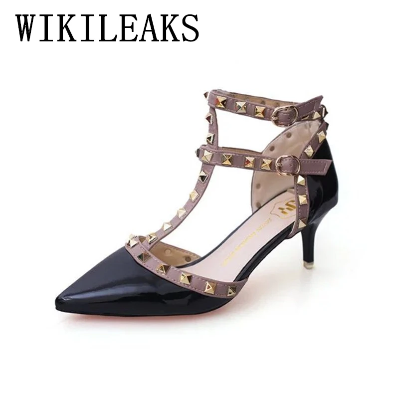 Роскошные Дизайнерские брендовые сандалии-гладиаторы; женская обувь, сандалии, женские туфли на каблуках, с острым носком, с ремешком в виде буквы т дамские босоножки на высоком каблуке
