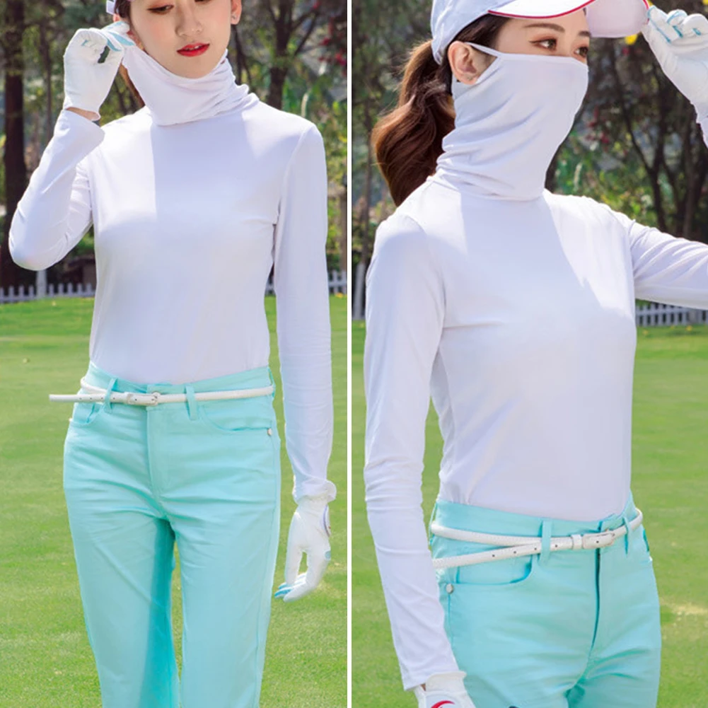 Женская новая летняя Солнцезащитная футболка с длинным рукавом из хлопка для гольфа, женская футболка с УФ-защитой, свитер, пуловер, одежда