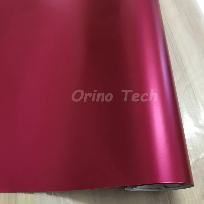 Rose Red Satin Metallic Vinyl Film Wrap-6