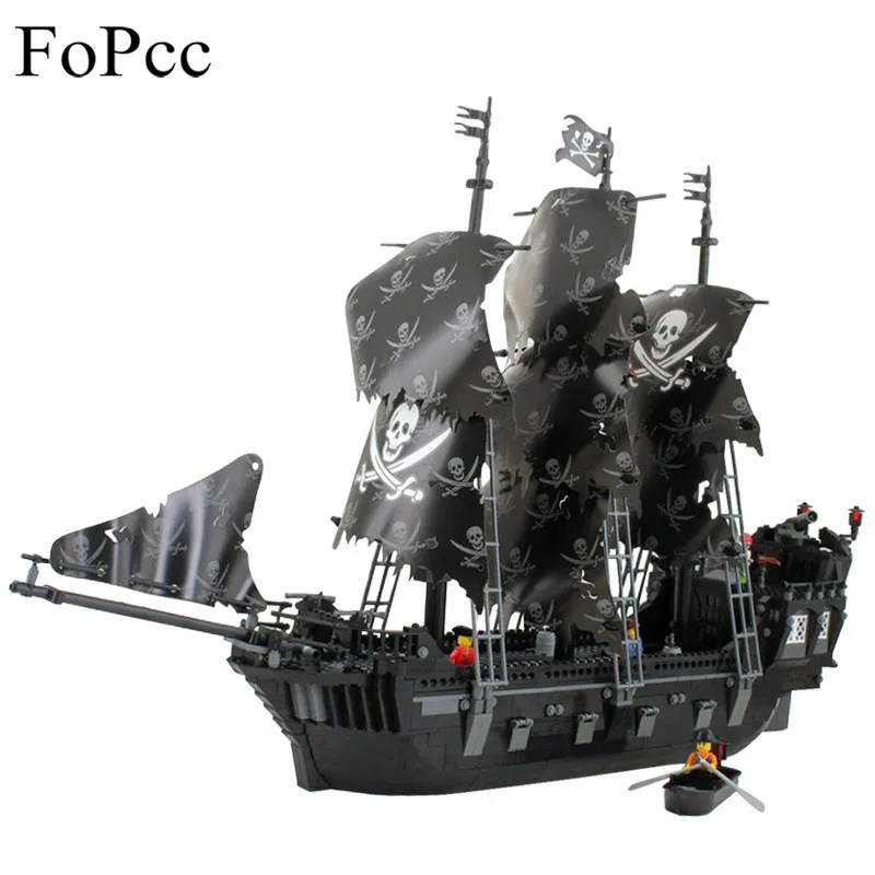 

1184PCs Pirates Of The Caribbean Black General Black Pearl Ship Model Building Blocks Toys Jouet Enfant Legoings 87010