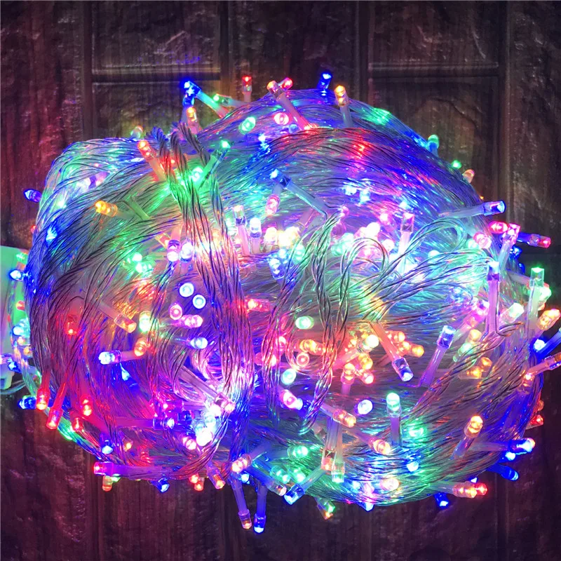 Christmas Outdoor Lighting 20/30/50/100M LED Street Garland Fairy String Lights Decor For Garden Park Entrance 8 change Luminous