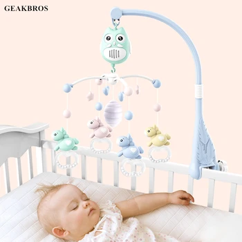 

Baby Toys 0-12 Months Crib Mobile Musical Bed Bell With Animal Horse Rattles Cartoon Early Learning Kids Baby Sleeping Toy Gift
