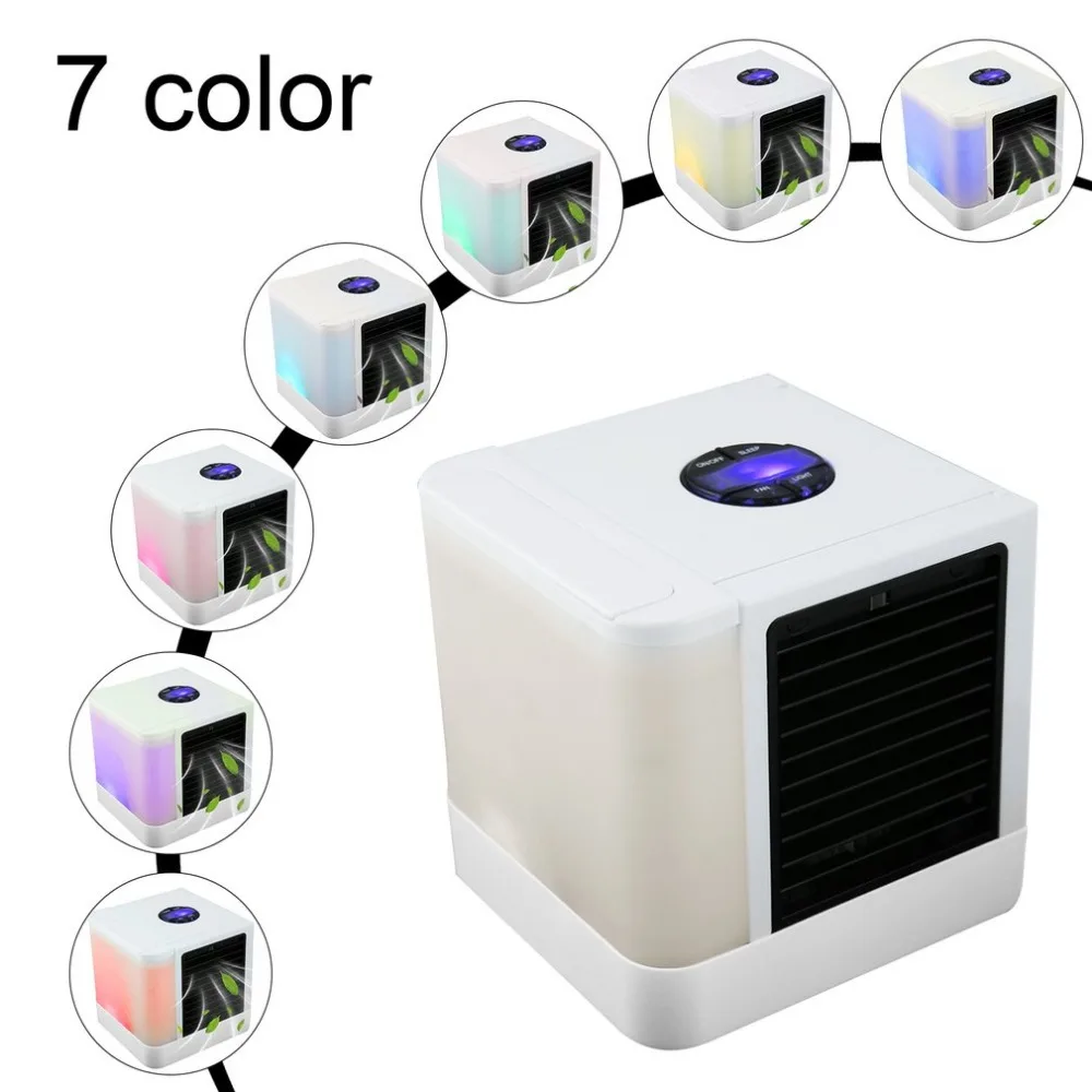 

USB Mini Portable Air Conditioner Humidifier Purifier 7 Colors Light Desktop Cooling Fan for Office Home Outdoor Travel
