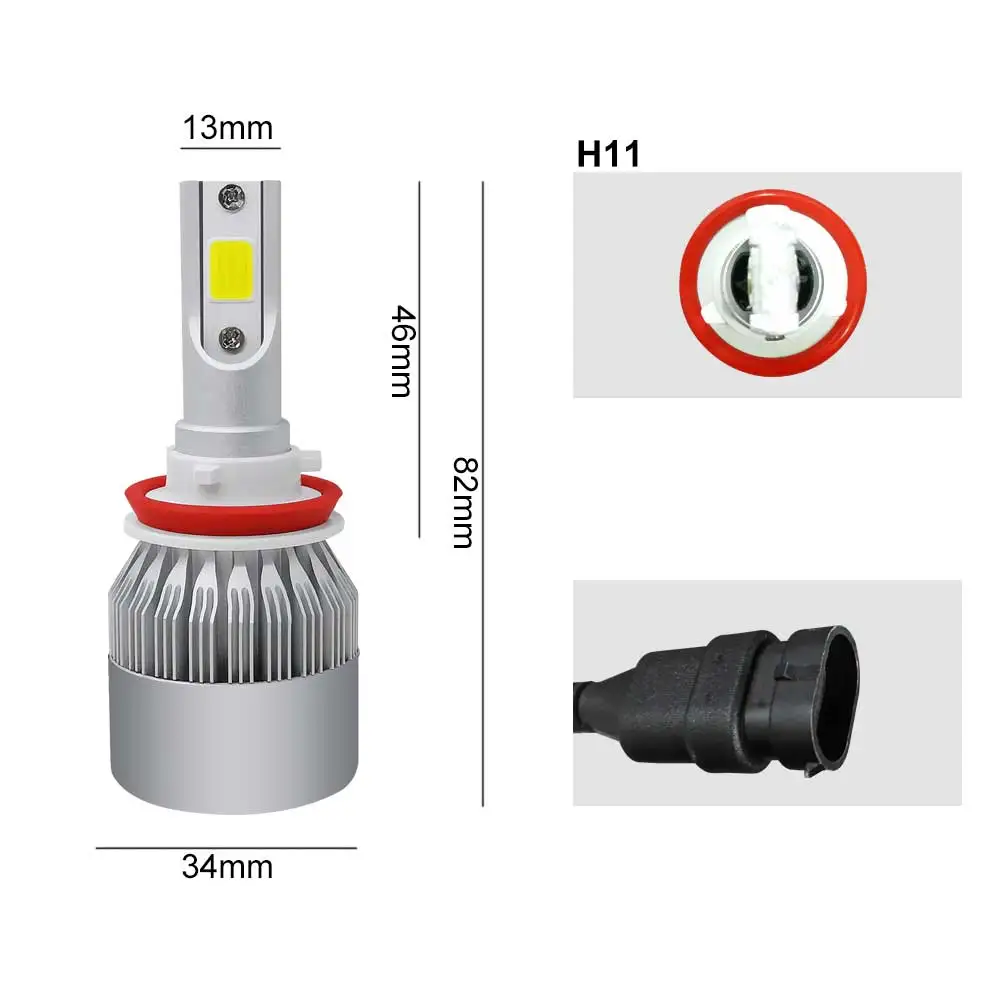 Roadsun автомобильный светильник s лампочки Светодиодный H7 H4 H11 H1 H3 H13 880 9004 9005 9006 9007 9003 HB1 HB2 HB3 HB4 H27 Авто головного средства ухода за кожей Шеи светильник s 12V светодиодный светильник