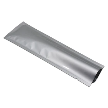 

100PCS Open Top Silver Pure Aluminum Foil Packaging Bag Mylar Vacuum Heat Seal Food Storage Pouch Flat Coffee Powder Packing Bag
