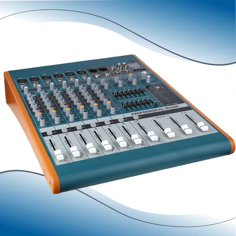 

8 channel mixer professional stage mixer with effect double balanced USB mixer