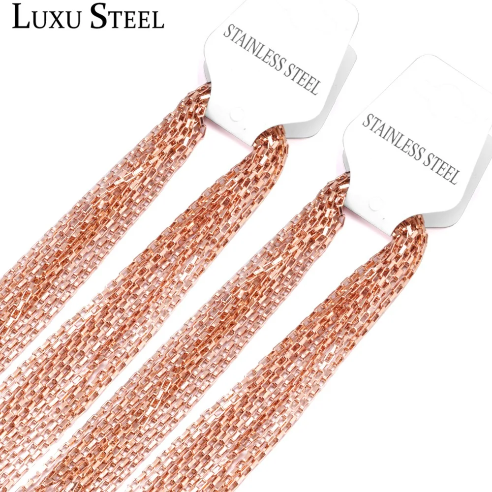 Цепь LUXUSTEEL 10 шт./лот оптовая продажа ожерелья черного/розового золота ширина 2 мм