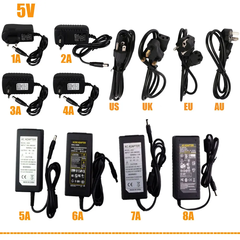 supply Adapter-DC 5V Power -mall 1A 2A 3A 4A 5A (10)