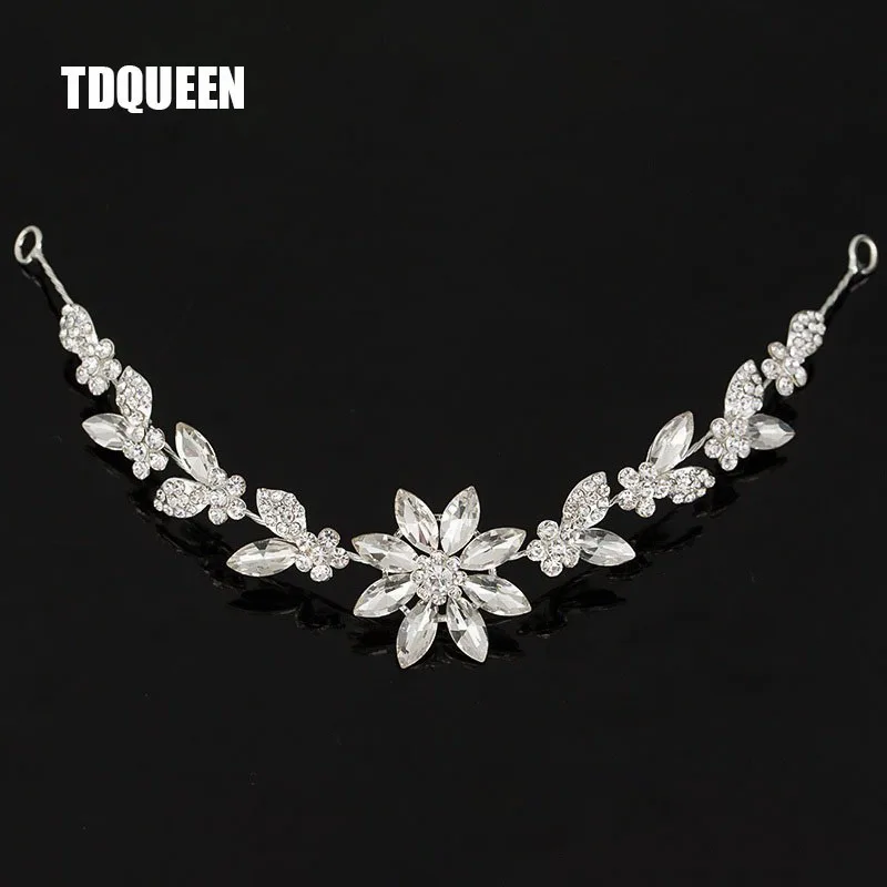 Bridal Rhinestone Crystal Hair Vine Tiara Crown Wedding Comb Hair Chain Headpiece Floral Headband Hair Ornaments for Women