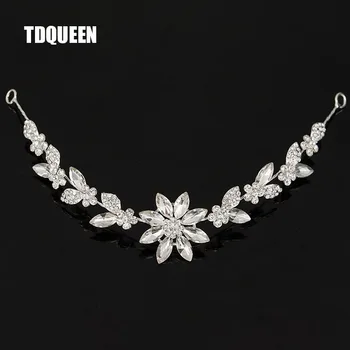 Bridal Rhinestone Crystal Hair Vine Tiara Crown Wedding Comb Hair Chain Headpiece Floral Headband  Hair Ornaments for Women