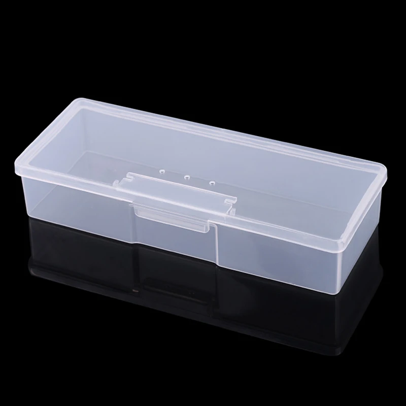 Пластиковый прозрачный контейнер для маникюра, коробка для хранения инструментов для ногтей, ручки для рисования, буферные Шлифовальные пилочки, чехол-Органайзер
