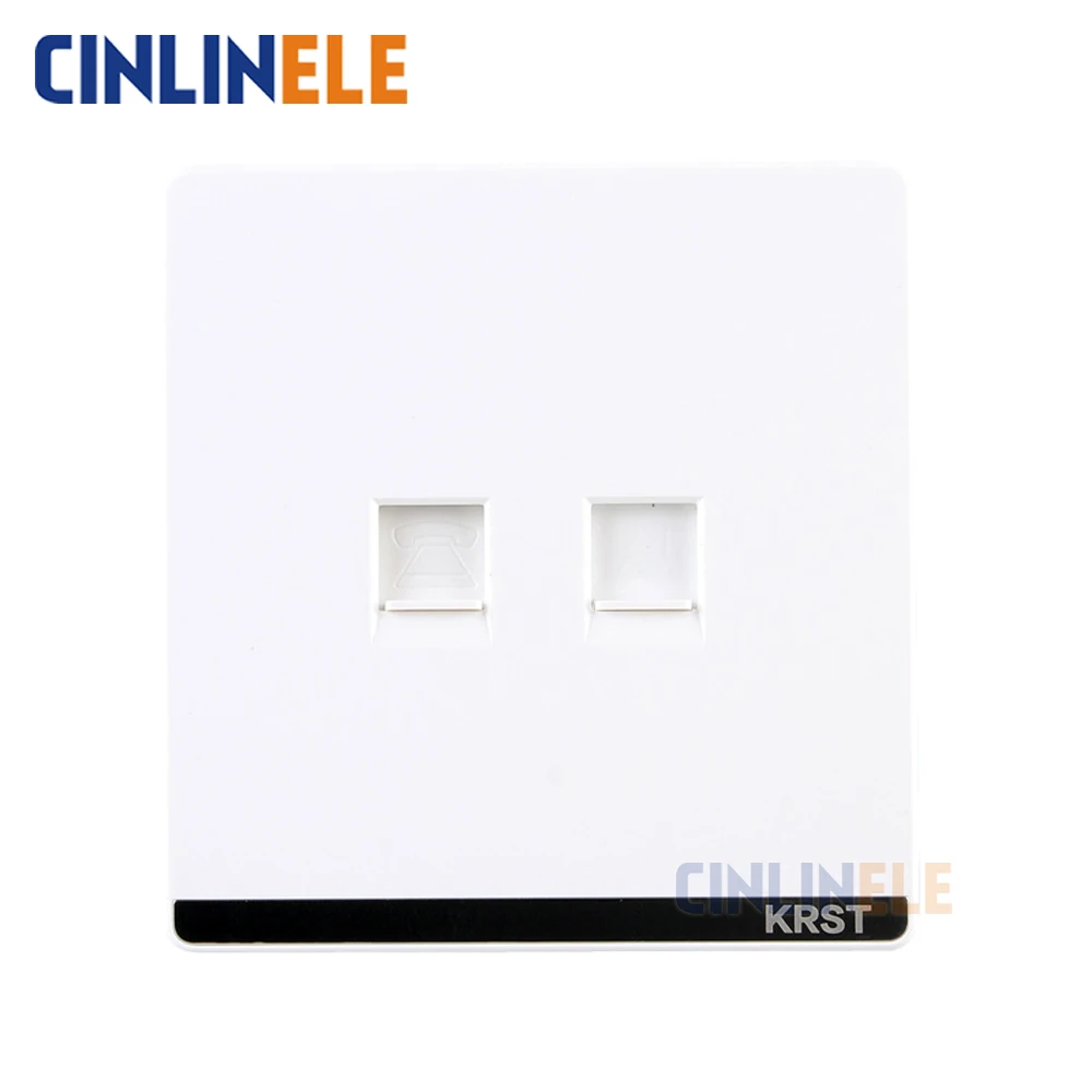 

Luxury Wall Switch Network Cable Socket White, Brief Art Weave Telephone Line Socket No border design 86mm * 86mm