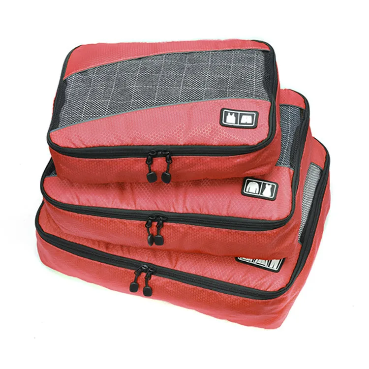 Многофункциональный Комплект из трех предметов для чемоданов, тканевая сумка - Цвет: Red