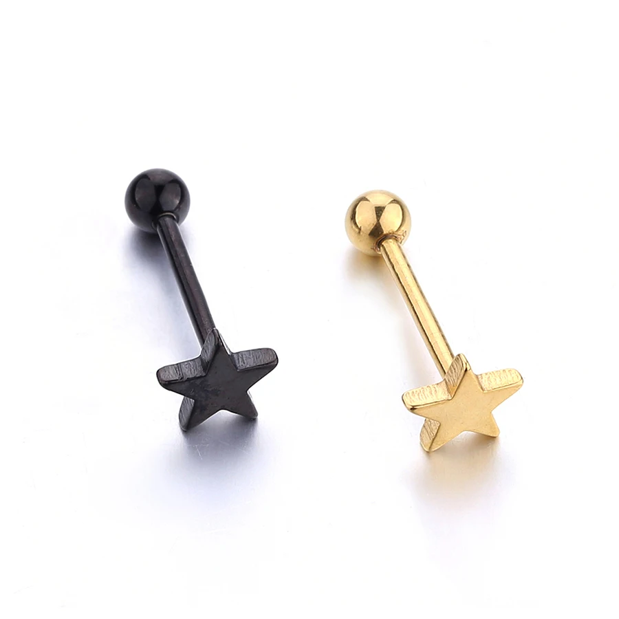 

Tongue Ring Tongue Piercing Jewelry Star Pattrn Tongue Stud Stainless Steel Body Piercing Jewelry