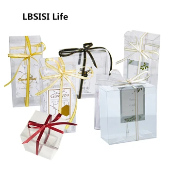 

LBSISI Life 10/50pcs Transparent Candy Box Gift Box Clear Plastic Cookie PET Boxes Wedding Favor DIY Decoration коробка