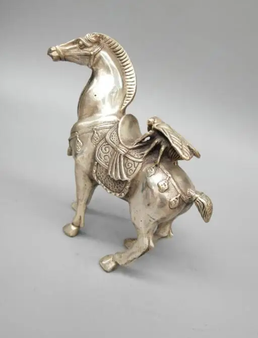 

Chinese pure white copper zodiac horse crafts statue