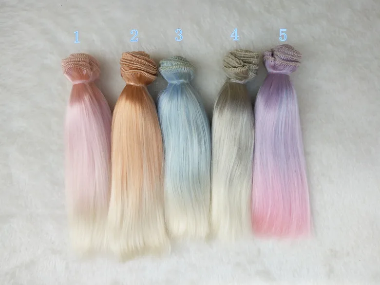 Парики для куклы BJD 15 см * 100 искусственные мохеровые волосы с переходом цвета