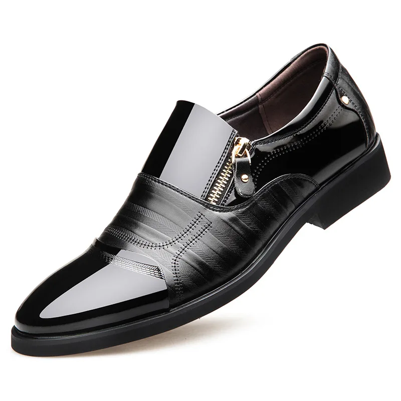 Dwayne New Spring Fashion Oxford Business Men Dress Shoes High Quality Soft Casual Breathable Men's Flats Zip Men's Suit Shoes Dwayne New Spring Fashion Oxford Business Men Dress Shoes High Quality Soft Casual Breathable Men's Flats Zip Men's Suit Shoes