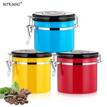 

Big Capacity Coffee Beans Jars Tea Cans Multifunction Stainless Steel Storage Tank Exhaust Valve Adjustable Storage Time