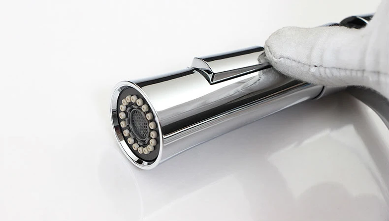 Deck Mount Black Hose Kitchen Mixer Taps Single Handle Stream Sprayer Kitchen Faucet Chrome Finish with Bracket