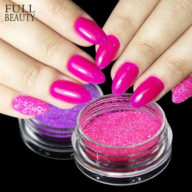 

Neon Nail Pigment Powder Candy Ombre Fluorescence Powder Nail Glitter 3D Holo Glow Manicure Decorations Acrylic Dust CHYG01-06