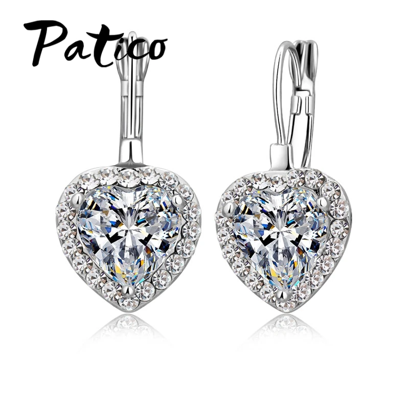 Серьги Brincos из серебра 925 пробы с фианитом Романтичный подарок для женщин|womens dangle