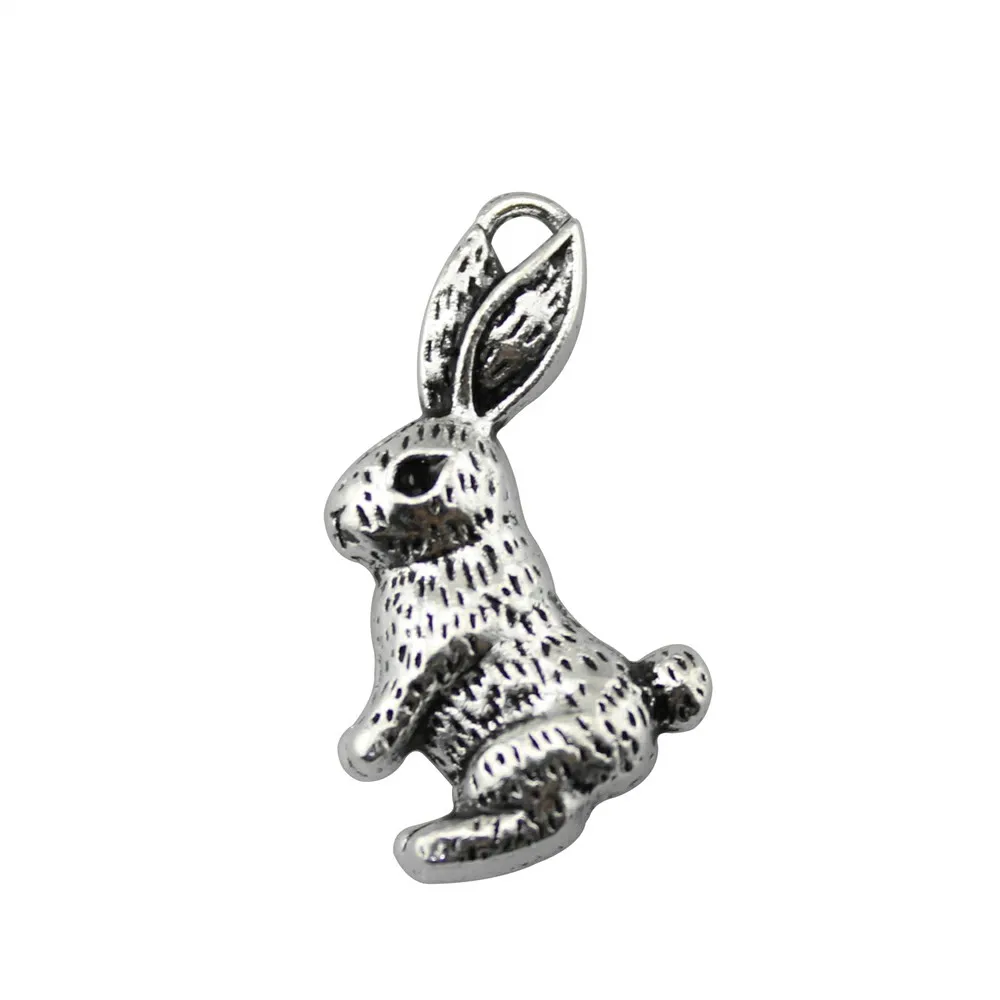 

WYSIWYG 4pcs 29x19mm Pendant Rabbit Rabbit Charm Pendants For Jewelry Making Antique Silver Rabbit Pendants
