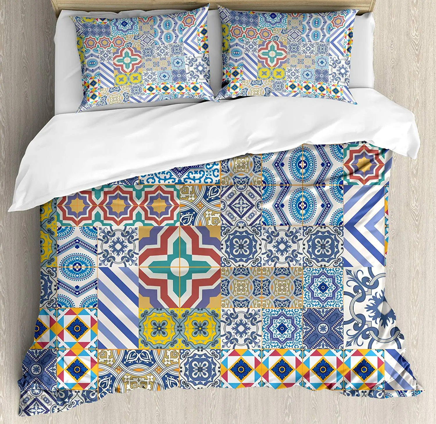 Moroccan Duvet Cover Set Queen Size Moroccan Classic Mosaic Tile