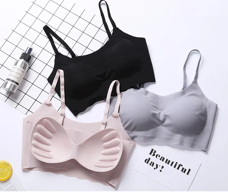 Queenral 2pcslot Seamless Bras For Women Underwear Lingerie Wireless BH Comfortable Soft Bralette Solid Color Brassiere  8