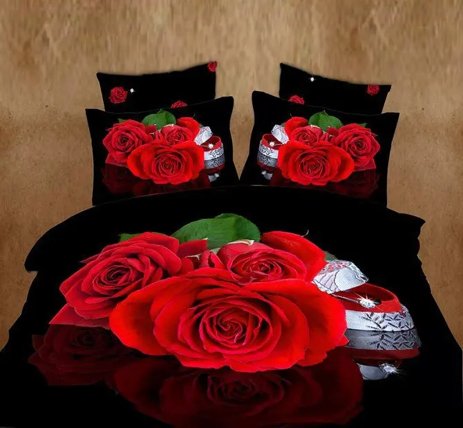 Aliexpress com Beli 3D hitam mawar merah selimut bunga 
