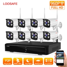 LOOSAFE HD 960P Outdoor Surveillance Camera System 8CH NVR Kit CCTV Home Security Wireless WIFI IP