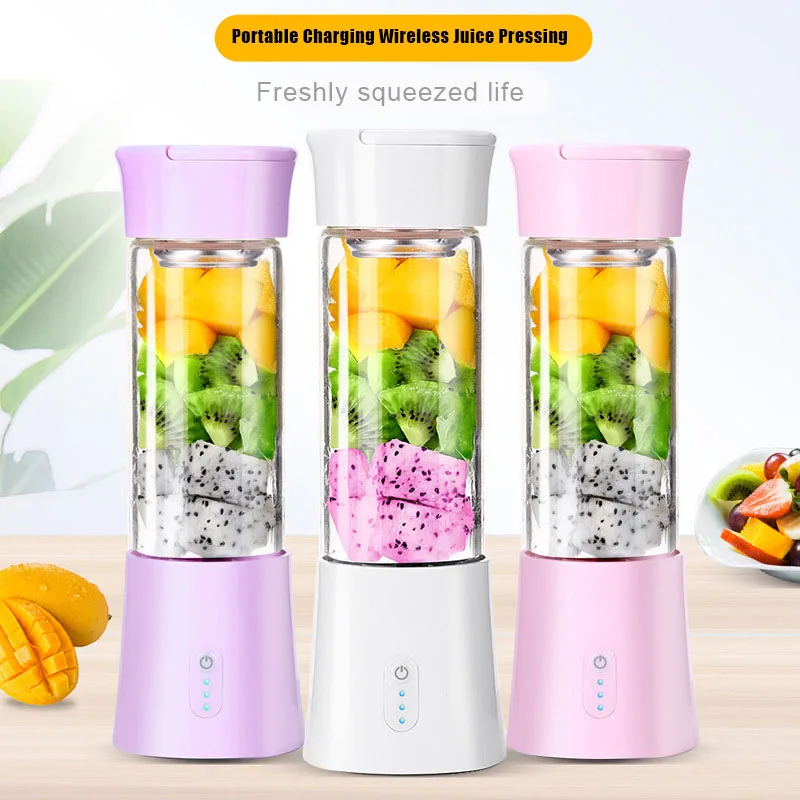 

Portable Juicer Blender Household Fruit Mixer Six Blades in 3D 380ml Fruit Mixing Machine YU-Home