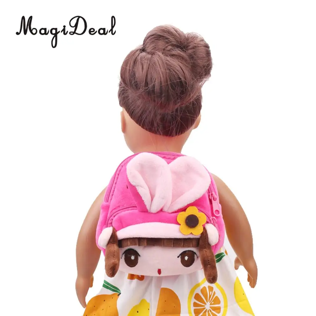 Cute Funny Cartoon Straps Backpack School Bag for 18 Inch   American Doll Accessory 15cm 5Kinds