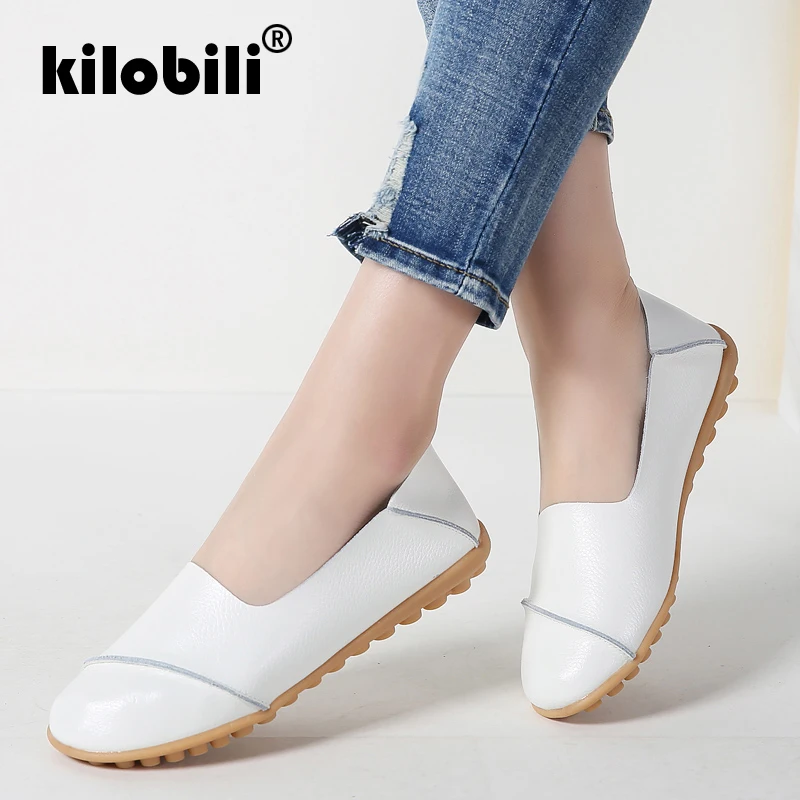 Kilobili/2019 г. весенние женские балетки из натуральной кожи на плоской подошве