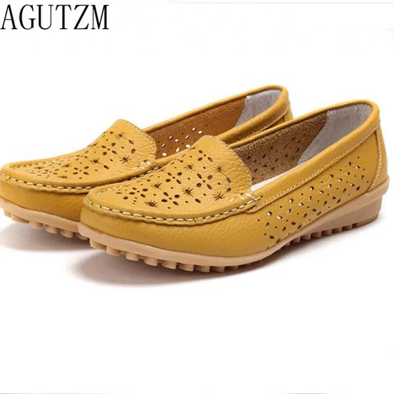 

AGUTZM New leather shoes are made of soft soles for women's shoes Casual shoes Flat shoes v5