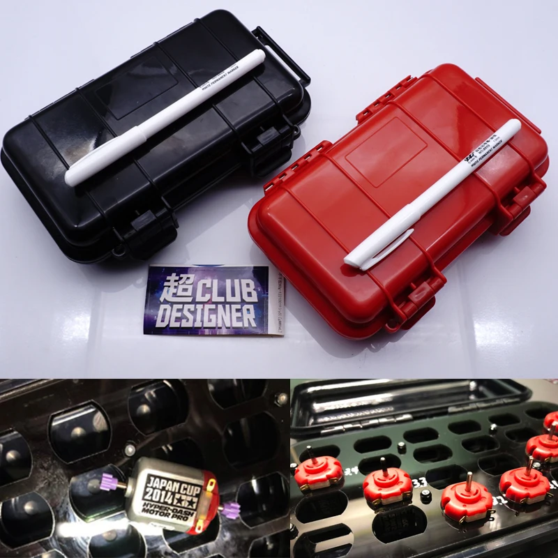 

24 pcs motors collection box black/red high precision CNC seal and dustproof for tamiya mini 4wd racing car 324 store