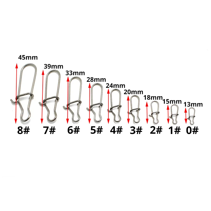 Yuewins 50 шт. рыболовные снасти из нержавеющей стали с защелкой, поворотные безопасные защелки, рыболовные крючки с разъемом, снасти, аксессуары QA289