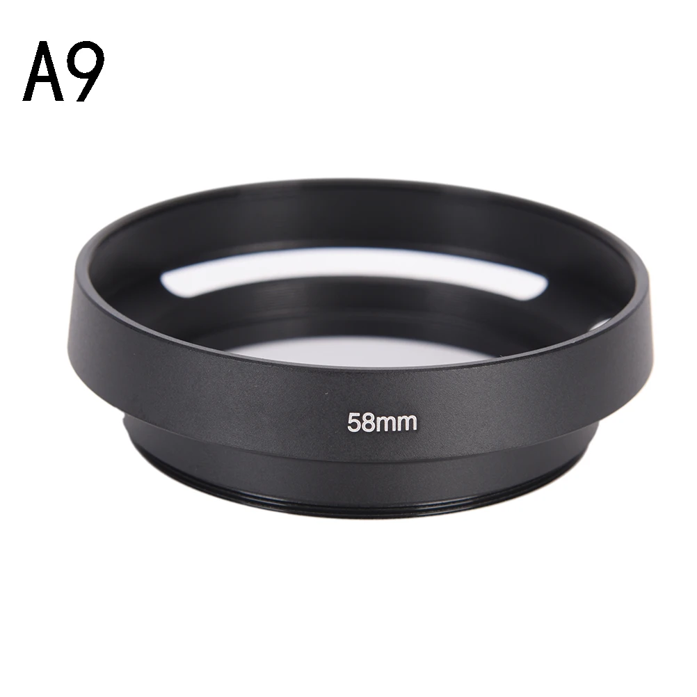 Черная металлическая бленда для объектива камеры для объектива Leica Canon Nikon 37 39 40,5 43 46 49 52 55 58 62 67 мм