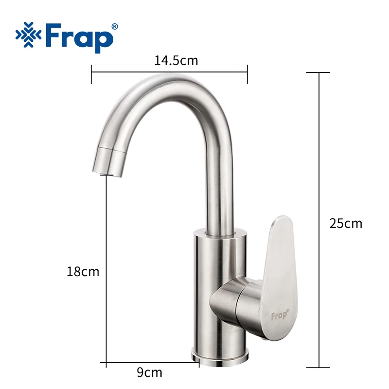 Billig Frap Neue Ankunft Heißer und Kalten Wasser mischer Gebürstet 304 edelstahl Bad Wasserhahn Becken wasserhahn Bad Waschbecken Wasserhahn F1348
