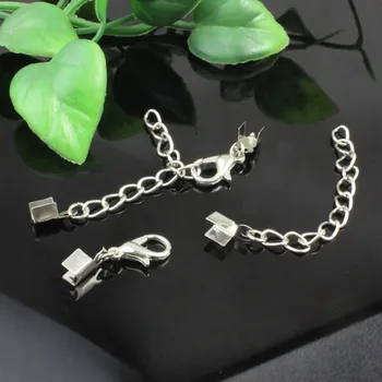 

50sets/lot Fashion Iron Cord End Caps Fit 3mm Cord Clips for Necklace Bracelet Connector Clasp,DIY Accessory K02981