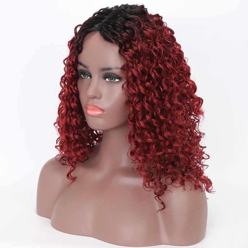 Feibin короткие африканские парики для черных женщин синтетические кудрявые Омбре светлые натуральные черные афро парики 12-14 дюймов