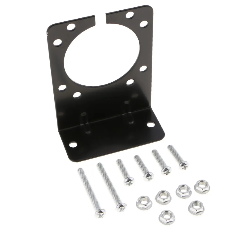 Metal Powder Coated Mount Bracket fit for 7 way Truck Trailer Plug Connector