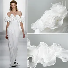 17 см* 100 см \ шт волнистая плиссированная текстура трехмерная кромка в виде листа лотоса