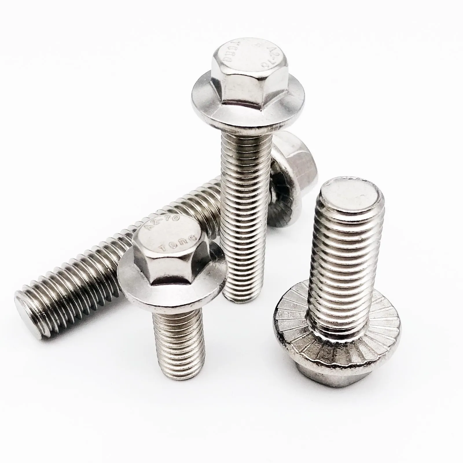 

1/10pcs M5 M6 M8 M10 M12 A2-70 304 Stainless Steel GB5787 Hexagon Head with Serrated Flange Cap Screw Hex Washer Head Bolt