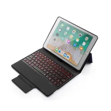 Беспроводной Bluetooth клавиатура кожаный чехол для iPad Air 2 Pro 9,7 дюймов с Красочная светодиодная подсветка