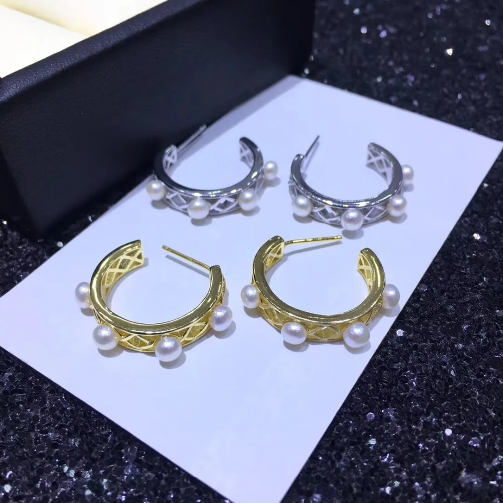 

Silver Gold Color Fashion Earrings Component and Findings, Stud Earrings Settings Mountings Parts for Pearls Jade Corals Stones