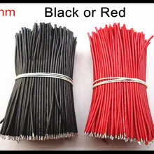 1000 шт./лот Длина: 100 мм UL1007 AWG22# Соединительный кабель провод красный/черный цвета на выбор