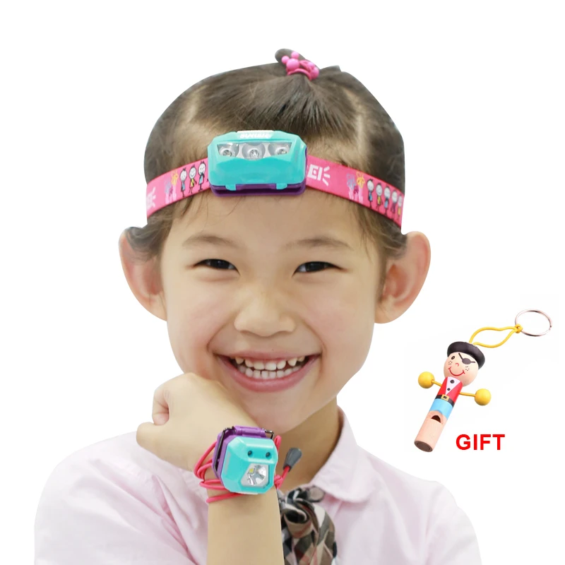 

Children led lamp Headlamp Powerful Waterproof Outdoor Battery Flashlight Kid Headlight AAA batteries Protecting 25M IPX-6