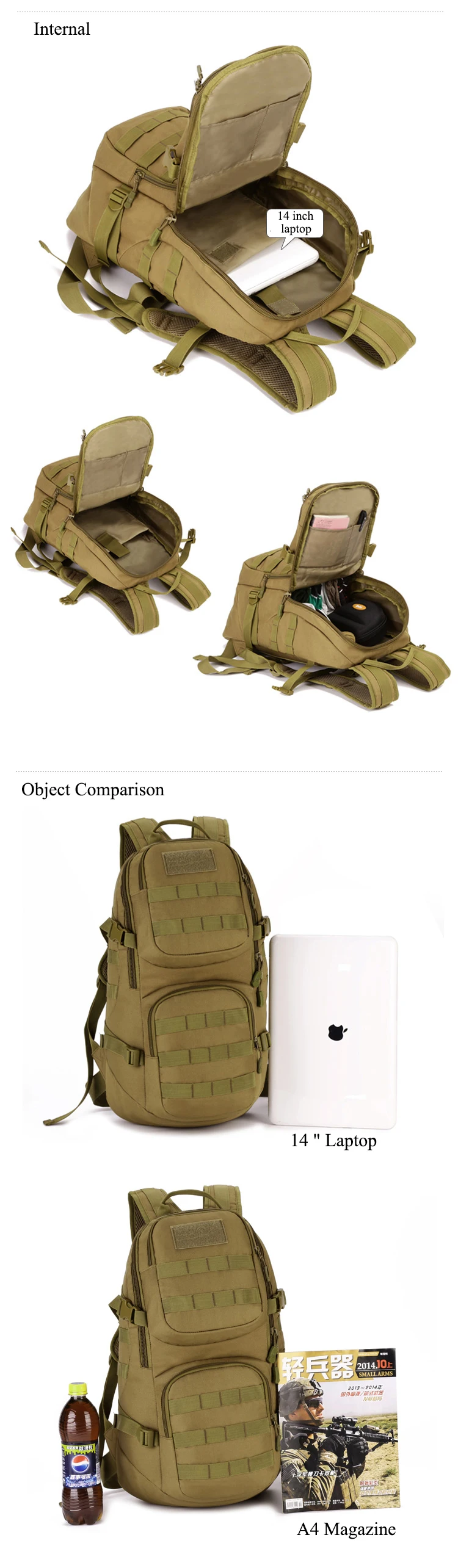 Aliexpress Beli Hot Pria Militer MELLO Tactical Backpack Ransel 1 2 3 4